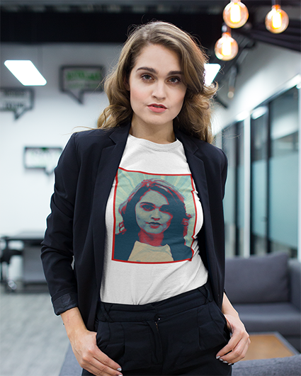 beautiful-woman-wearing-a-t-shirt-mockup-and-a-jacket-while-at-the-office-a20529